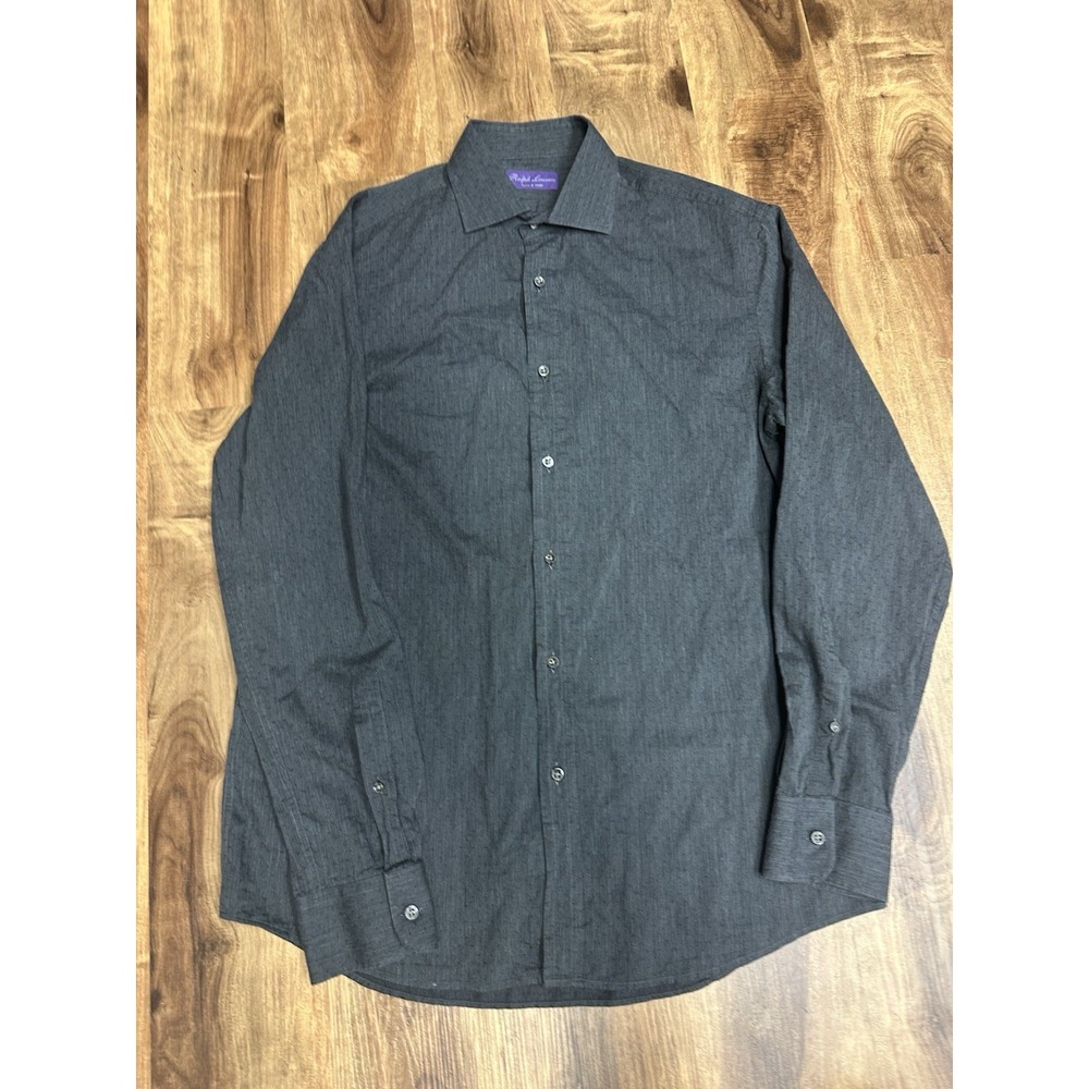 Ralph Lauren Purple Label Italy Textured Dot Houndstooth Dress Shirt 16 175/96A